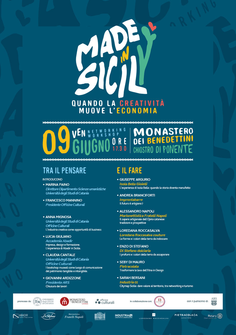 Made in Sicily a Catania, workshop di creatività, cultura e economia